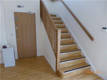 New staircase with oak handrail - The final touches are taking place!
