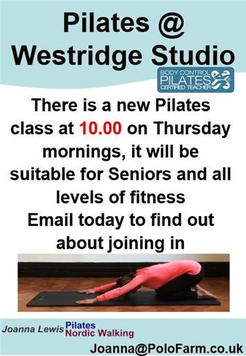  - New Pilates Class on Thursday Mornings